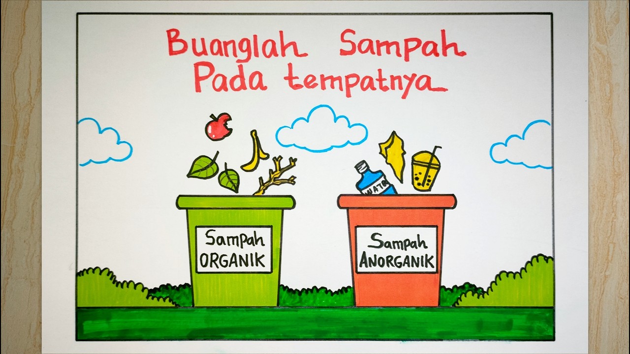 Cara menggambar poster lingkungan yang mudah - Poster lingkungan