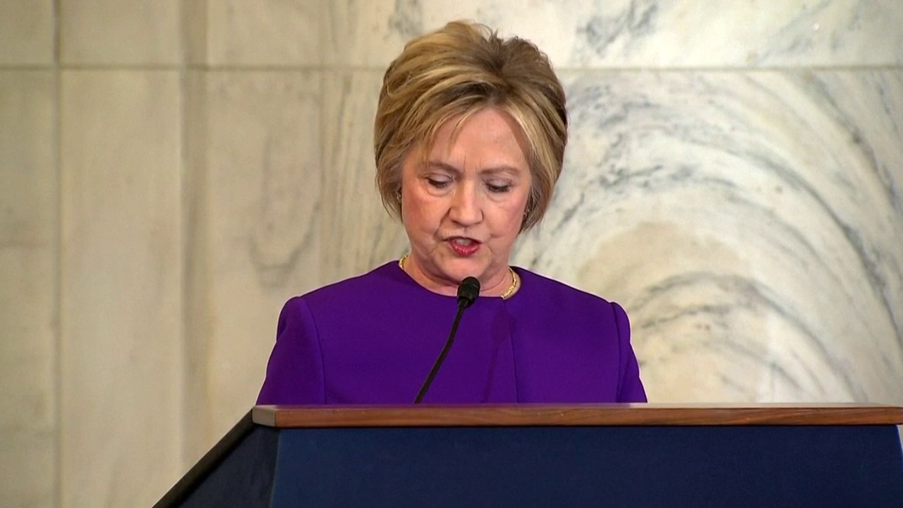 Clinton calls 'fake news' a threat to US democracy