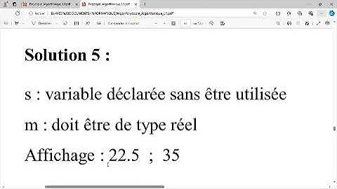 Correction Exercice Algorithme : Manipulation de Variables et Priorités des Opérateurs!