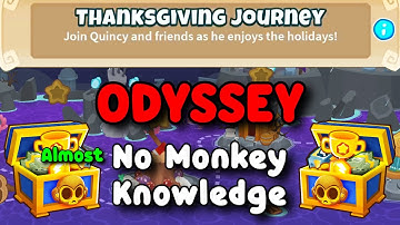 BTD6 Odyssey | Almost No Monkey Knowledge Guide | Hard Mode Tutorial | Thanksgiving Journey