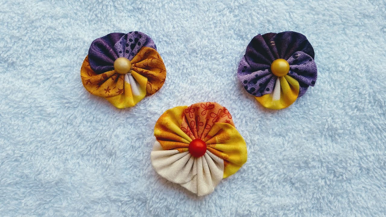 Flor de Fuxico / Amor Perfeito #passoapassofacil #fuxicoperfeito #yoyoquilt