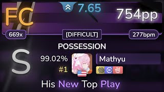 Mathyu | TAG underground - POSSESSION [DIFFICULT] +HDDTHR 99.02% (#1 754pp FC) - osu!