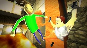 BALDI VS NEIGHBOR | FLOOR is LAVA CHALLENGE