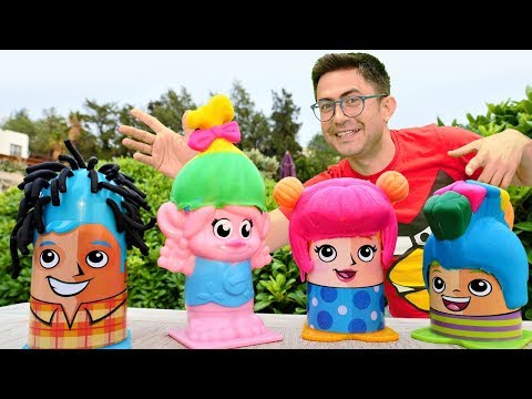 Play Doh çılgın saçlar yapıyoruz! Poppy ilk müşterimiz