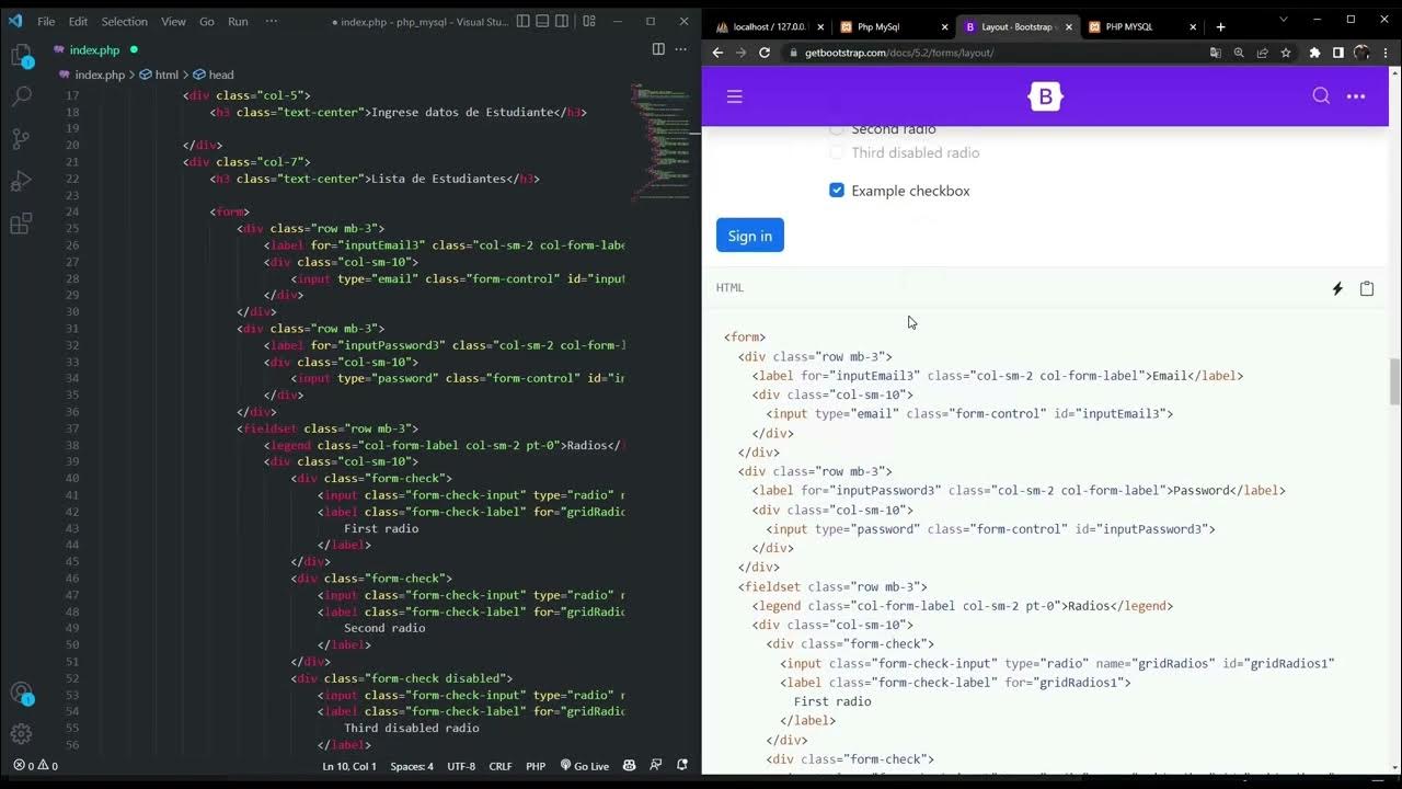 Como hacer un CRUD básico en PHP MySql con estilos de Bootstrap - YouTube