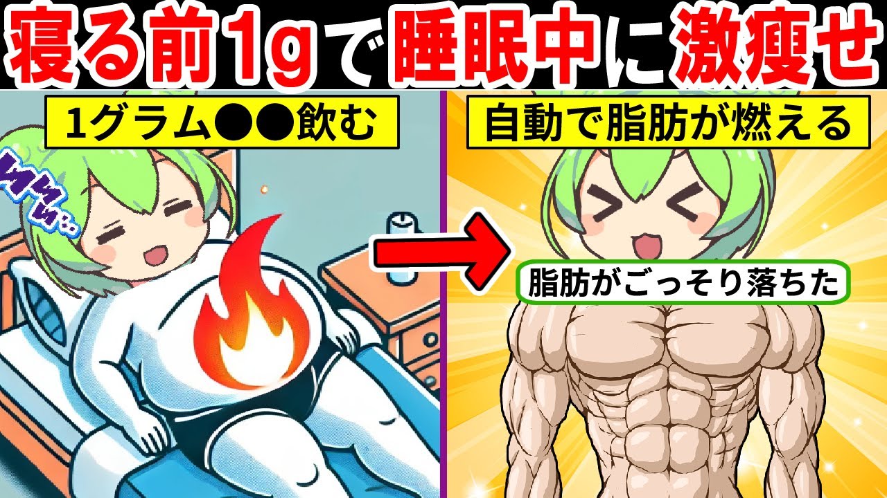 【勝手に痩せる】寝る前に●●飲むだけでマイナス10kg！睡眠中も脂肪が燃えまくる最強食材【ずんだもん｜睡眠｜ダイエット｜代謝】