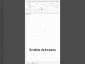 How to Enable Auto Save In Excel #exceltutorial #smartphone #exceltech #myexceltutor