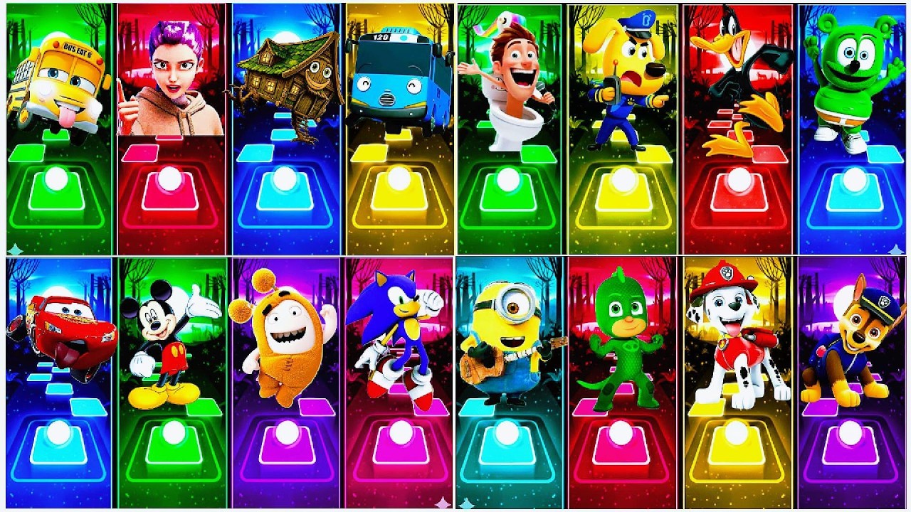 BUS EATER 🆚 EXTRA SLIDE 🆚 SKIBIDI TOILET 🆚 HOUSE HEAD 🆚 ODDBODS | Tiles Hop EDM Rush!