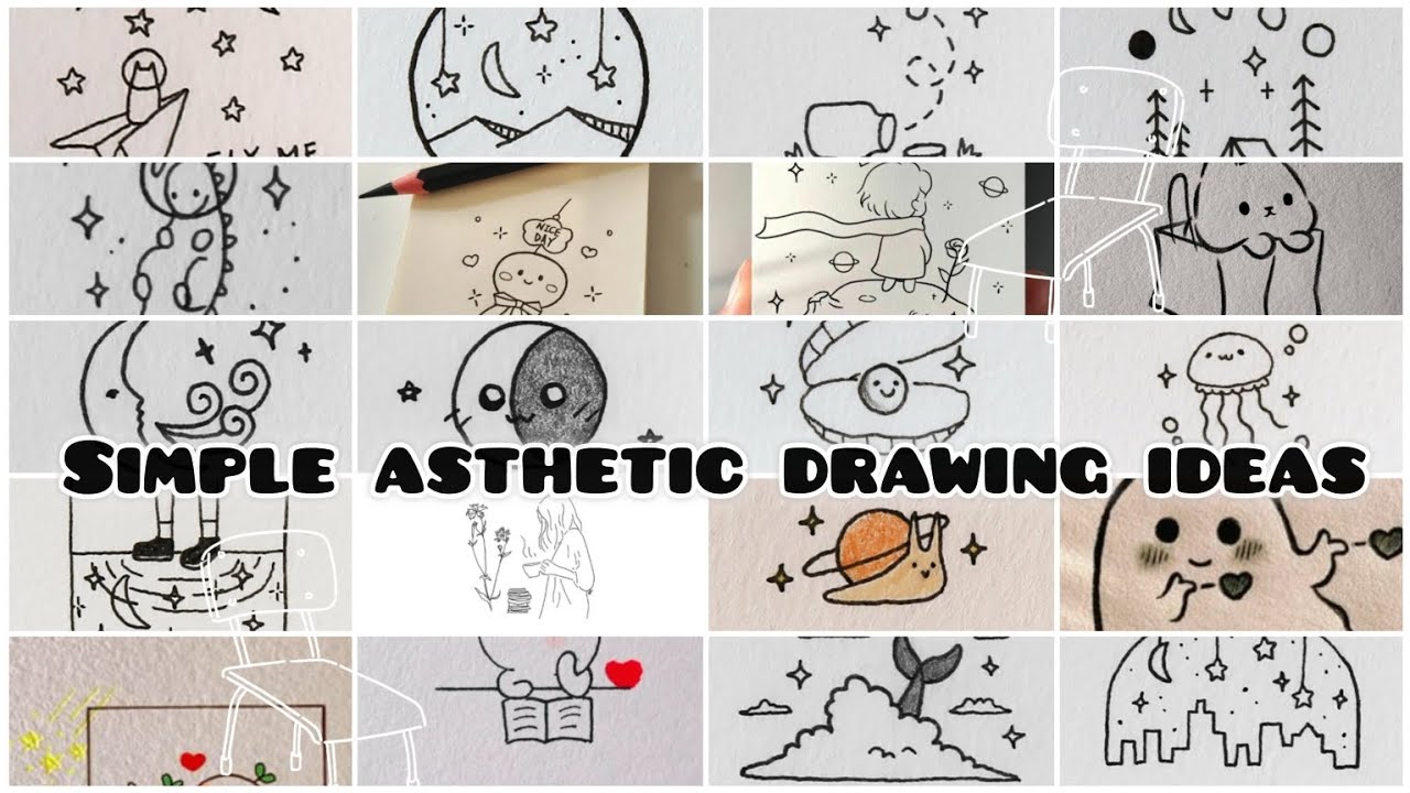🎀Simple and asthetic drawing ideas for beginners 🥰 #thailaspaintbox # ...