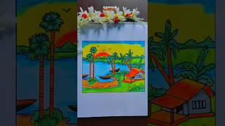 drawing a Beautiful Scenery youtubeshorts artpaintingsan viral tiktok video youtube