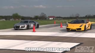 1600hp Audi R8 Takes Down 1800hp Lambos & 1400hp GT R's!!!