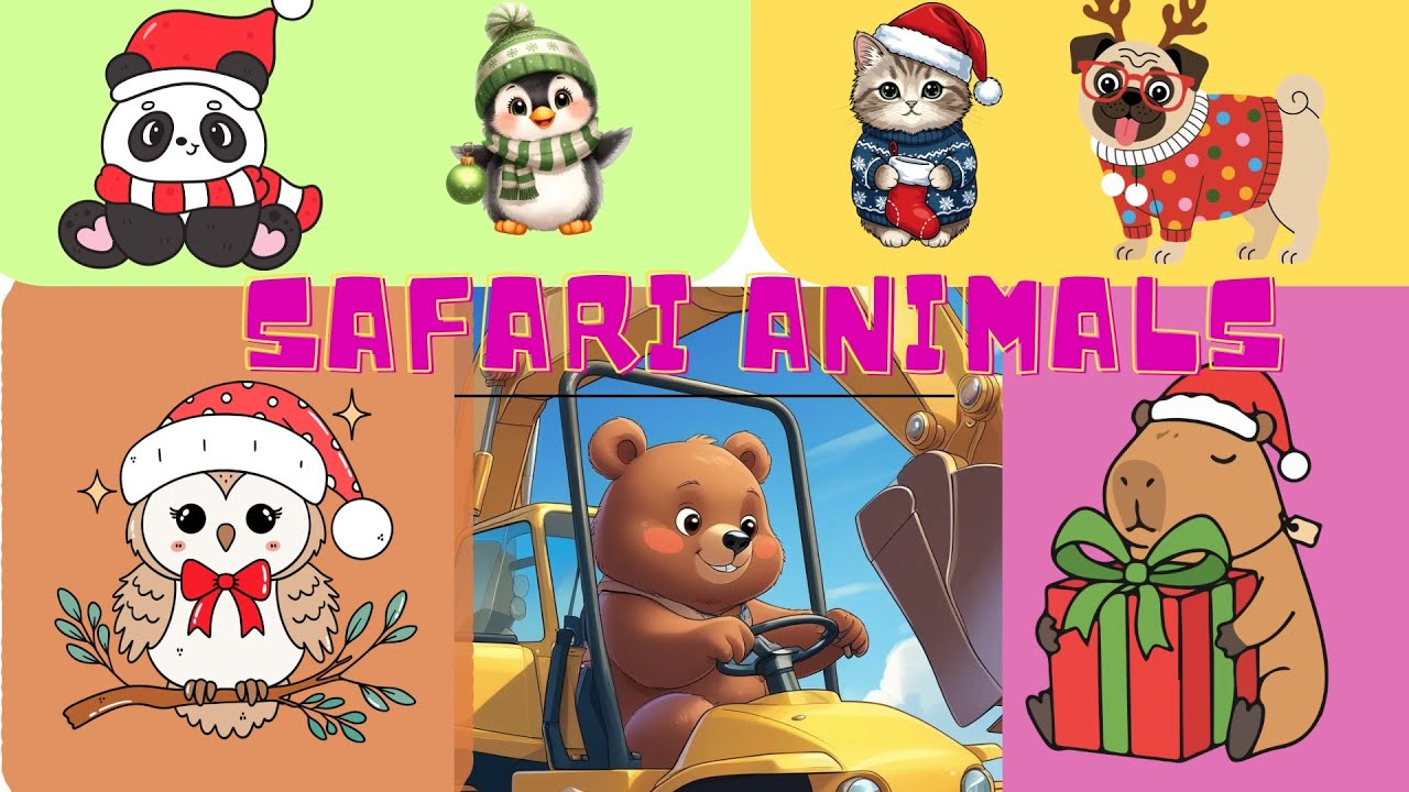 Песенка о звуках животных сафари | Детская песенка для малышей - Учим названия и звуки животных