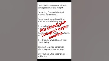PGI Chandigarh (sangrur)2023 paper solution #Becomenursingofficer