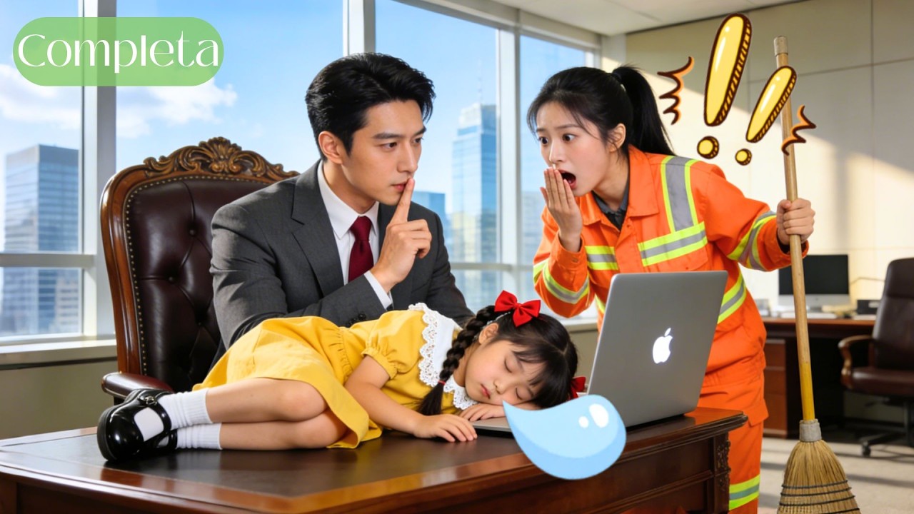 Hija pobre de limpiadora duerme en escritorio del CEO; descubre q es su hija&la lleva a casa mimada!