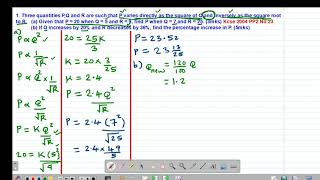 FORM 3: FORMULA AND VARIATION: LESSON 6 (KCSE 2004 PP2. NO.22)