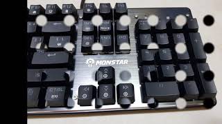 [리키샘] CAD싷무능력평가 CAT 2급 몬스타 데빌스킬 MK104 RGB 매크로 게이밍 (청축, 실리콘 링 포함)