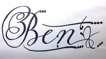 Ben Name Signature Calligraphy Status | How to Cursive write with cut Marker #ben @Ben