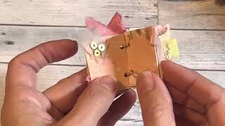 Micro Mini Sweet Pea (Sugar Baby) Mixed Media Ringbound Journal Made w/ index Cards