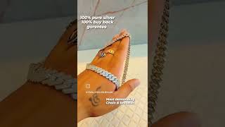 Iced Silver Men Chains  Men Cuban Silver Chain In Stones