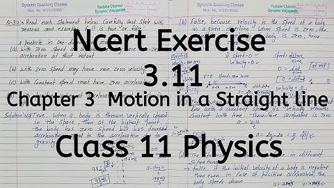 Ncert Exercise 2.7 | Chapter 2 | Motion in a Straight line | Class 11 Physics