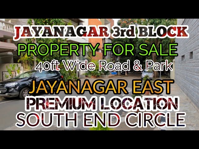 Property For Sale in Jayanagar 3rd Block Sites for Sale South End Circle  Metro station Park 40ft Rd 