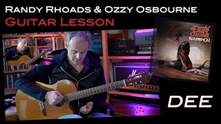 Dee (Ozzy Osbourne & Randy Rhoads) - Guitar - Lesson / Tutorial (Blizzard of Ozz / 40th Anniversary)