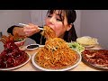 ASMR CHOW MEIN, ASSORTED FRIED FOODS, GENERAL TSO CHICKEN MUKBANG 먹방 CHINESE FOOD