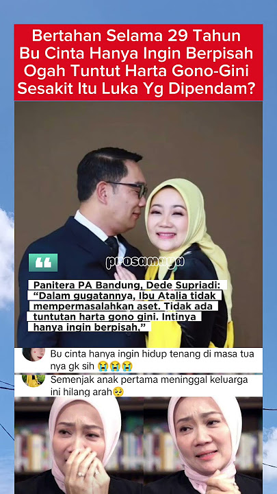 BU CINTA OGAH TUNTUT HARTA GONO-GINI. #ataliapraratya #ridwankamil #gosipartis #beritaterkini #viral