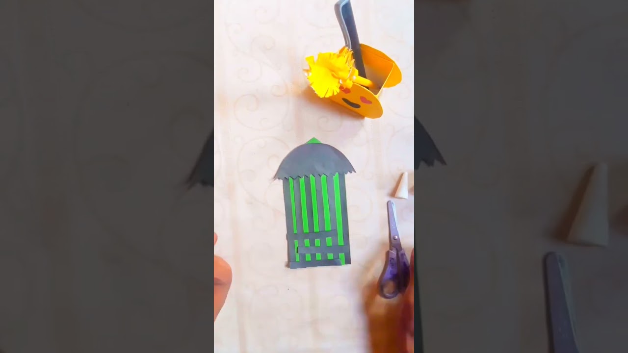 how to make a |cardsheet wall hanging bird cage| easy art and crafts 