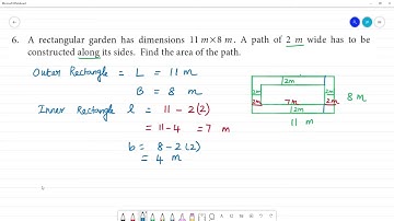 Class 7 TN Maths Term II  2 MEASUREMENTS Exercise2.3   6. A rectangular garden has dimensions11m×8m.