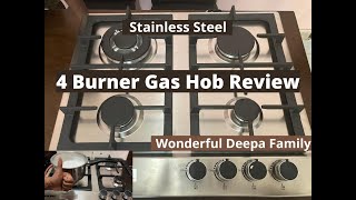 4 burner gas hob Review - 2 IN 1 gas hob - Auto Ignition -Stainless steel built in hob Best choice