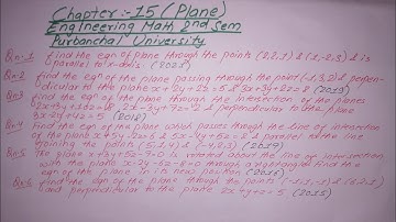 Plane All type Questions from Question Bank | Unit:10 | Engineering Math 2nd sem |PU| Prashant YT |