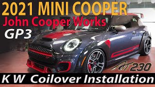 KW coilover installation on a 2021 Mini Cooper John Worker GP3