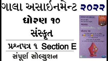 New Gala Assignment 2022 | Std 10 sanskrut paper 1 Section E | std 10 sanskrit paper 1 vibhag e