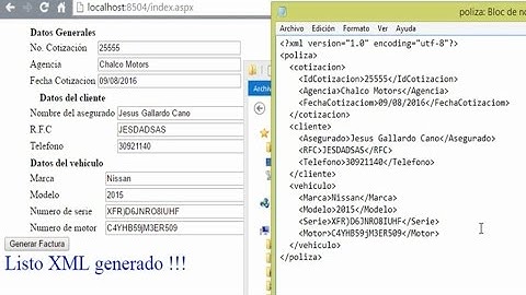 Generar XML con ASP.NET y C#
