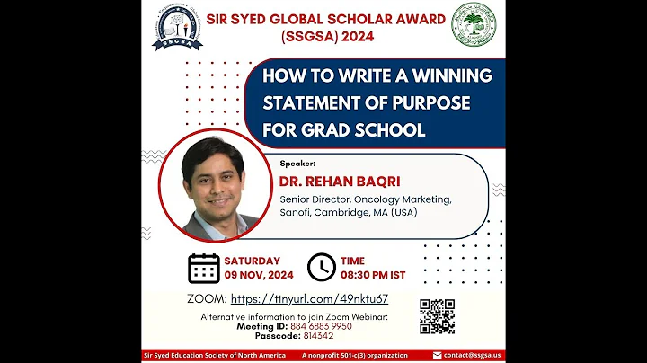 How to Write a Winning Statement of Purpose for Grad School SSGSA Webinar 2024