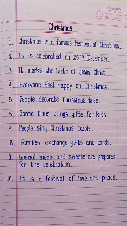 10 Lines On Christmas In English | Essay On Christmas | Christmas Essay In English #shortessay