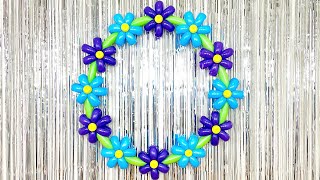 Round Flower Balloon Garland Decoration Idea! Tutorial | DIY