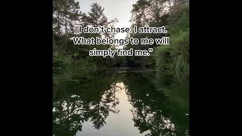 I don’t chase. I attract. What belongs to me, will simply find me.