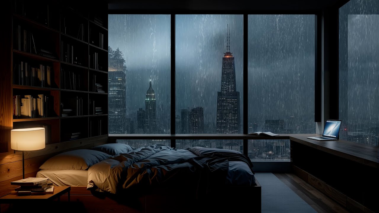 A Quiet Room, Rain on the Glass, and Piano Playing Somewhere Inside the Night