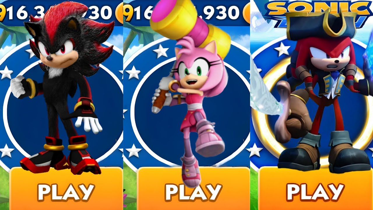 Sonic Dash - Shadow VS Amy VS Captain Knuckles - All Characters ...
