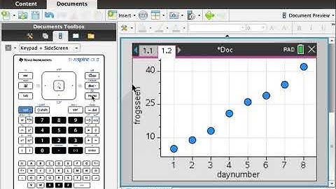 Lists and Spreadsheets & Data and Statistics on TI-nSpire