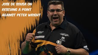Jose De Sousa on rescuing a point against Peter Wright