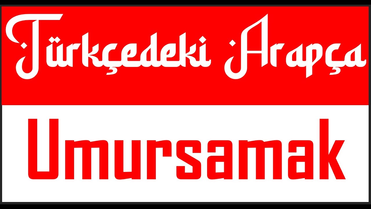 Türkçedeki Arapça: Umursamak