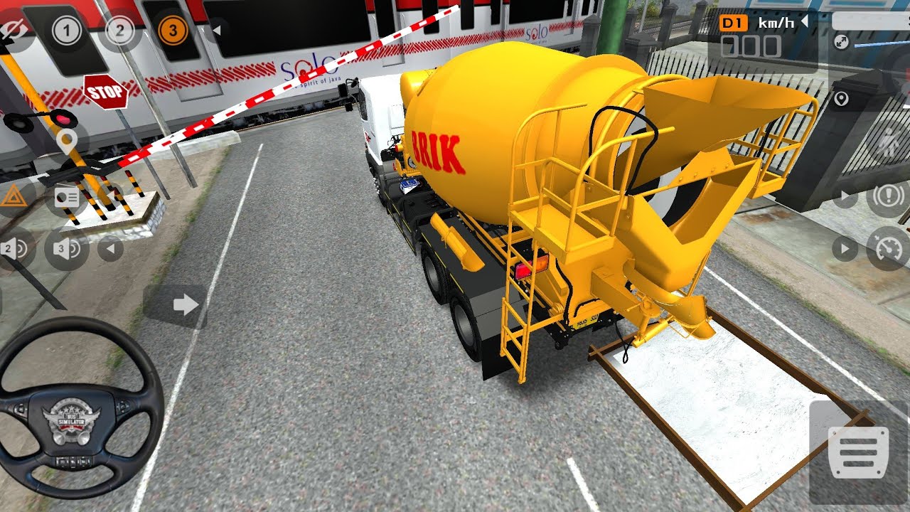 Truck Molen Mixer Muatan Semen Mencari Penumpang Wisata ke Solo | BUSSID 