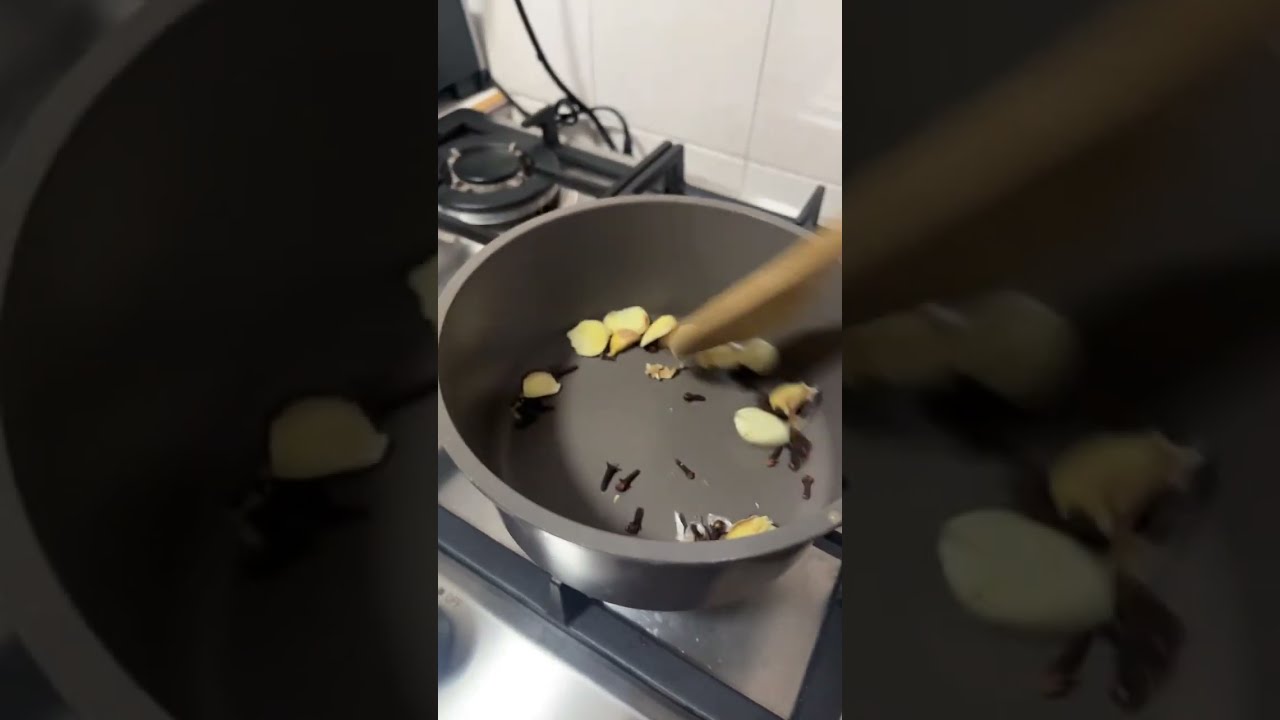 Cooking simple dinner with boiled pork