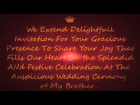 My Brother Wedding Invitation Youtube