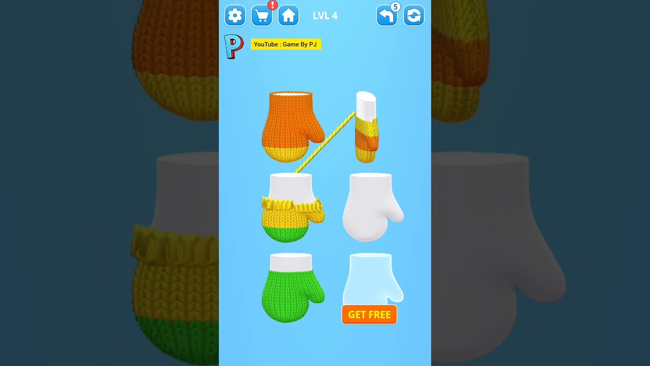 Game : cozy knitting level 4 ; game play . Solve puzzles game