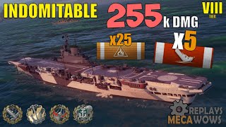 INDOMITABLE 255k damage, 5 frags, 1.9k pure experience | World of Warships Gameplay