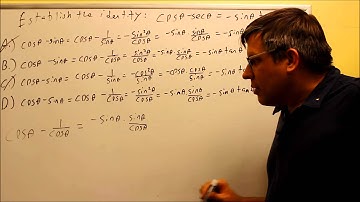 Proving a Trig Identity Involving Multiple Choice: Ex 8
